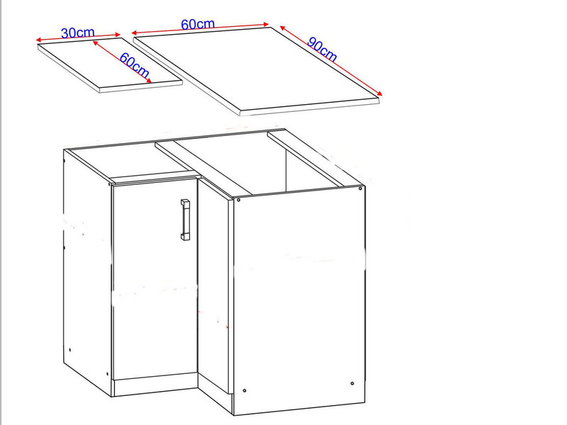 Base corner cabinet Bonn D12/90