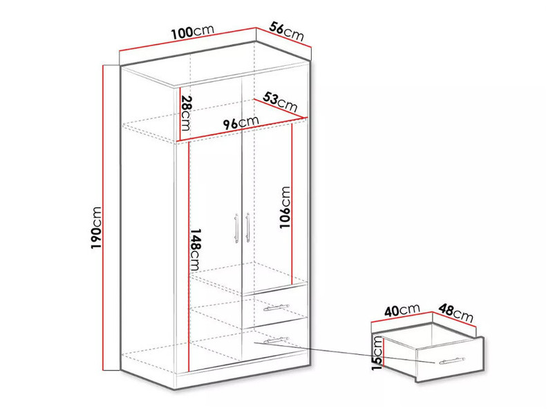 Wardrobe with mirror Atena SRL3