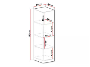 Skapis ar plauktiem Atena SR5 L/P