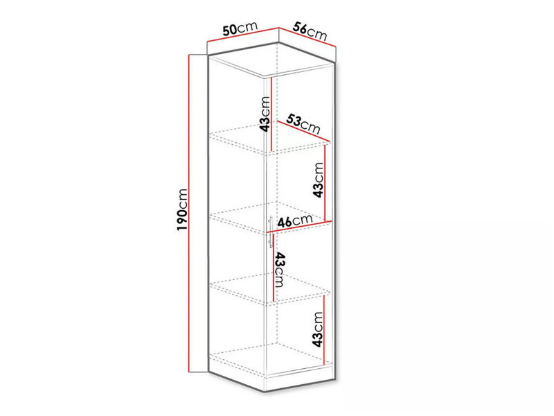 Skapis ar plauktiem Atena SR5 L/P