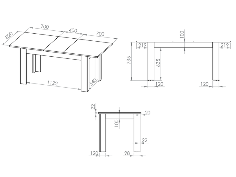 Extendable table ID-25060