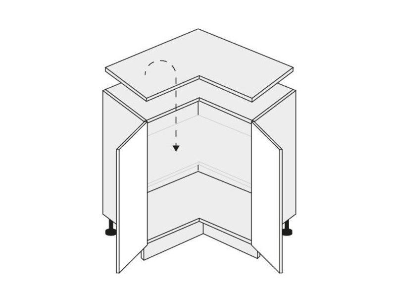 Base corner cabinet Avellino D12/90 L