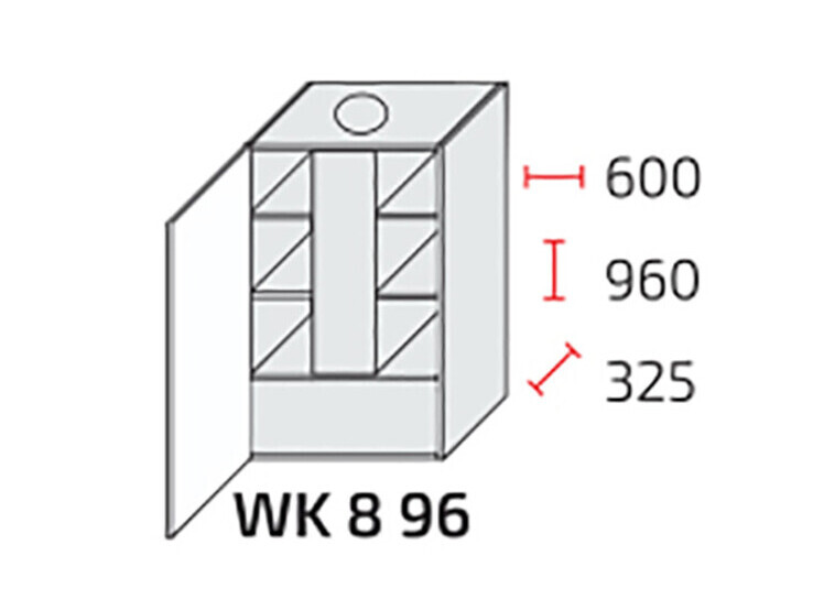 Augšējais skapītis tvaika nosūcējam Avellino WK8/96 L