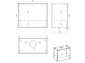 Wall cabinet for built in extractor Avellino W8/60