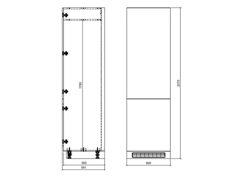 Skapis iebūvējamajam ledusskapim Velden D14/DL/60/207 L
