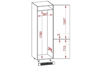 Skapis iebūvējamajam ledusskapim Velden D14/DL/60/207 L