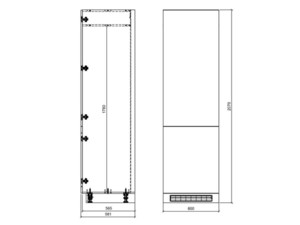 Cabinet for built-in fridge Velden D14/DL/60/207 P