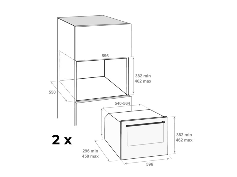 Cabinet for oven Velden D14/RU/2R 284 KOMPAKT