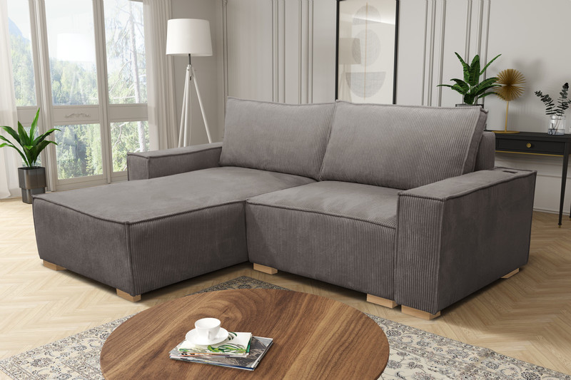 Extendable corner sofa bed Hudson premium LC+2r