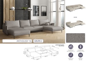 Stūra dīvāns izvelkams Livio LC+2r+LC