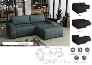 Extendable corner sofa bed Monti
