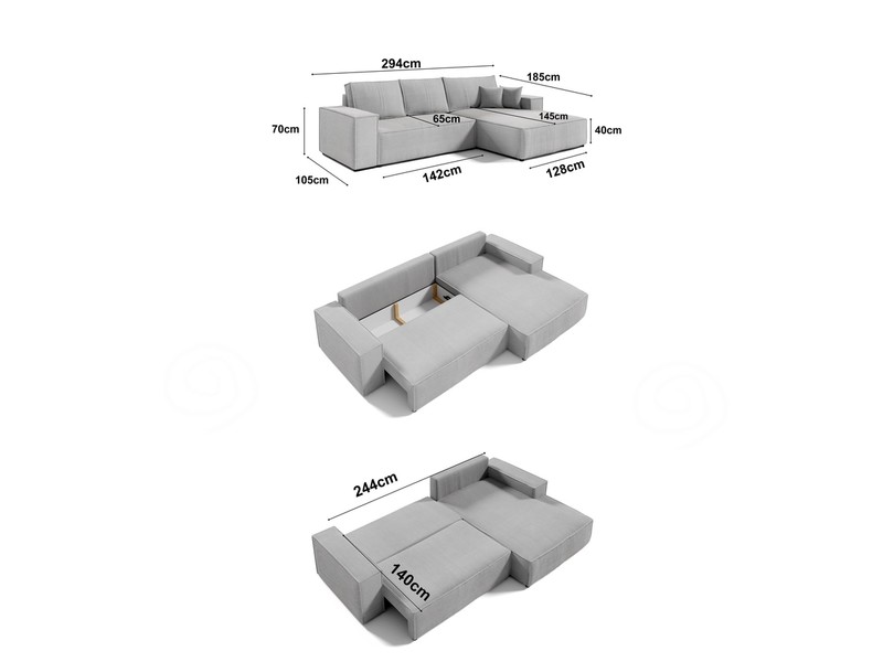 Stūra dīvāns izvelkams ID-28935