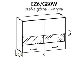 Augšējais vitrīnas skapītis ELIZA EZ6/G80W
