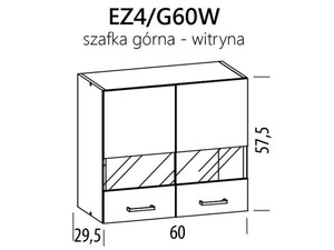 Augšējais vitrīnas skapītis ELIZA EZ4/G60W
